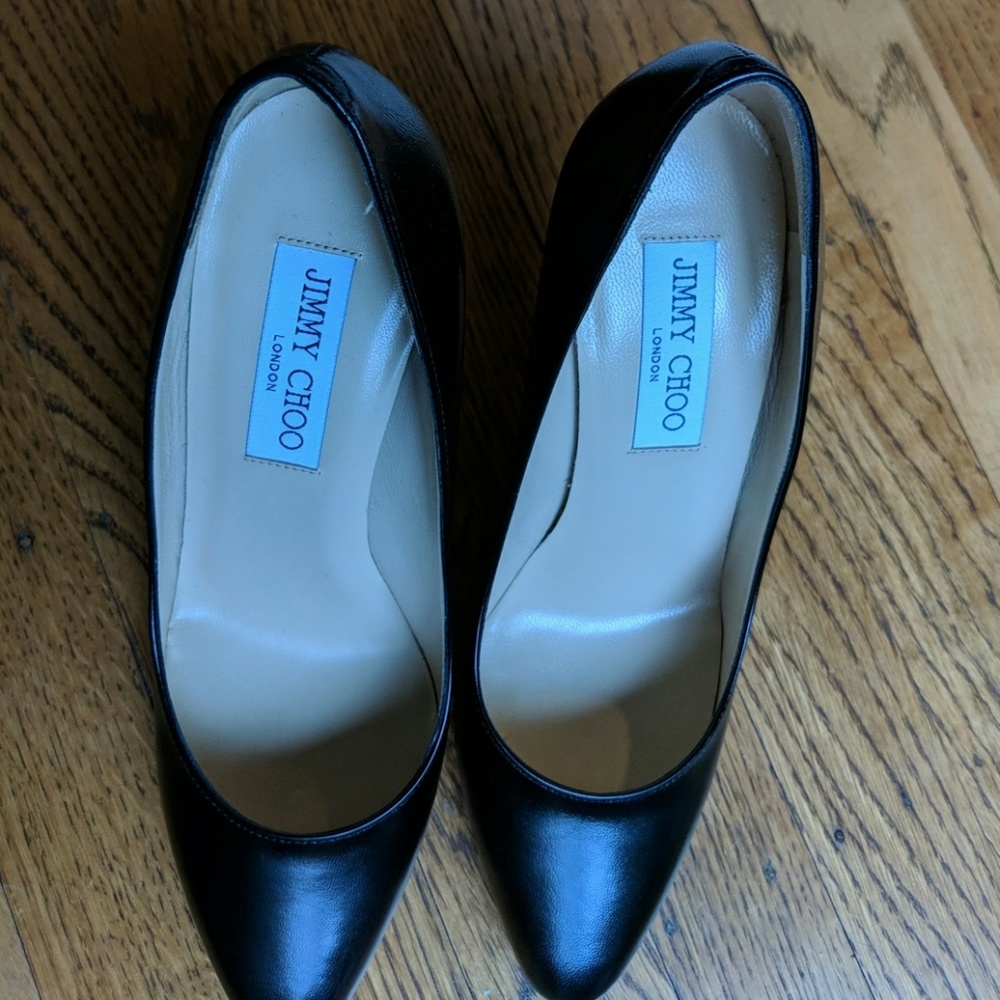 Jimmy Choo NWT Vikki kid leather black pumps - Picture 3 of 8